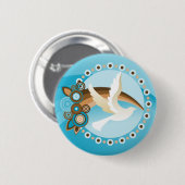 Badge Rond 5 Cm RetroFit sur bleu (Devant & derrière)