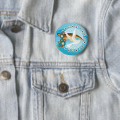 Badge Rond 5 Cm RetroFit sur bleu (En situation)