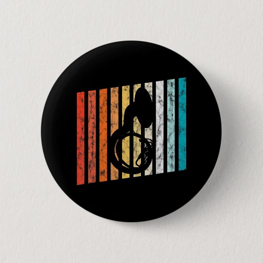 Badge Rond 5 Cm Retroousaphone Tuba les années 70 Musique Band Dis (Devant)