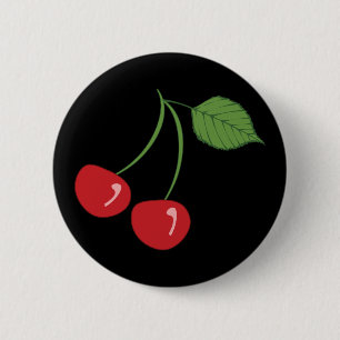 Badge Rond 5 Cm Rétros cerises
