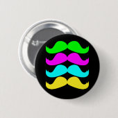 Badge Rond 5 Cm Rétros moustaches de RVB Fluo (Devant & derrière)