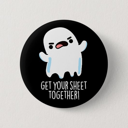 Badge Rond 5 Cm Retrouvez votre feuille ensemble Funny Ghost Pun D (Devant)