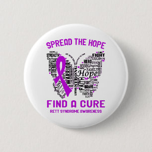 Badge Rond 5 Cm Rett Syndrome Awareness Month Ribbon Gifts