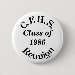 Badge Rond 5 Cm Réunion de Cuyahoga Falls - épingle blanche