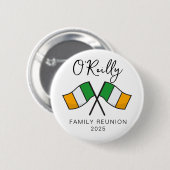 Badge Rond 5 Cm Réunion de famille du drapeau d'Irlande  (Devant & derrière)
