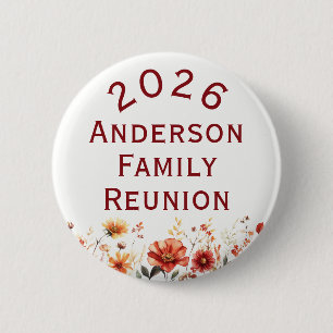 Badge Rond 5 Cm Réunion de famille personnalisée Floral Automnal R