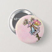 Badge Rond 5 Cm Réunion de papillon et d'oiseau à la volière (Devant & derrière)