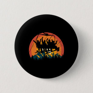 Badge Rond 5 Cm Réunion de planche de snowboard Remontée mécanique