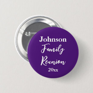 Badge Rond 5 Cm Réunion familiale Purple et blanc Nom Année Modèle