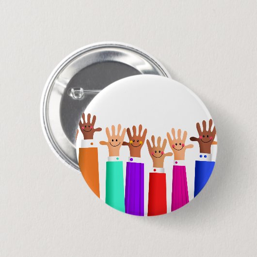 Badge Rond 5 Cm Réunion heureuse (Devant & derrière)