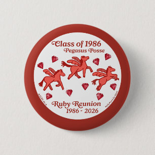 Badge Rond 5 Cm Réunion rubis du posse Pegasus