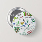 Badge Rond 5 Cm Réutilisez Eco amical (Devant & derrière)