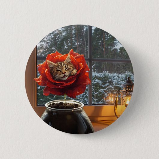 Badge Rond 5 Cm Rêve de chat rose (Devant)