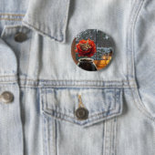 Badge Rond 5 Cm Rêve de chat rose (En situation)