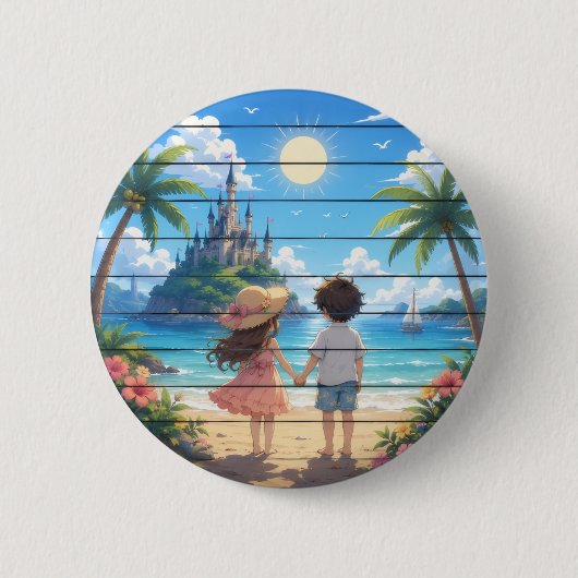 Badge Rond 5 Cm Rêve d'été (Devant)