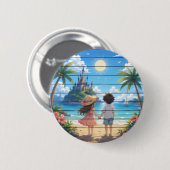 Badge Rond 5 Cm Rêve d'été (Devant & derrière)