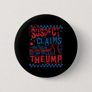 Badge Rond 5 Cm Revendications suspectes Jeu Jour Baseball softbal