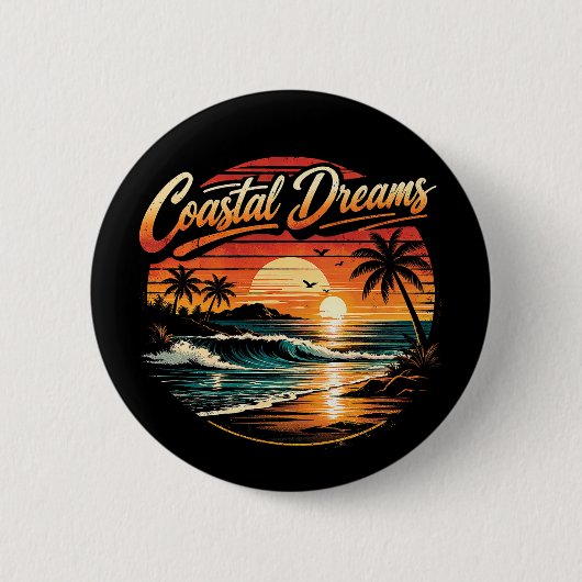 Badge Rond 5 Cm Rêves Côtiers (Devant)