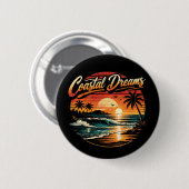 Badge Rond 5 Cm Rêves Côtiers (Devant & derrière)