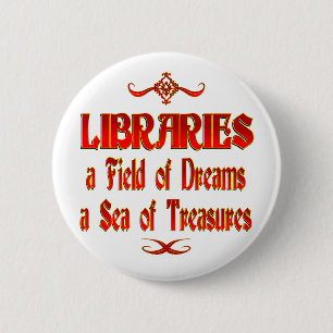 Badge Rond 5 Cm Rêves et trésors de bibliothèques