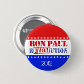Badge Rond 5 Cm Révolution 2012 de Ron Paul (Devant & derrière)