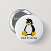 Badge Rond 5 Cm Révolution de Linux (Devant & derrière)
