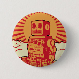 Badge Rond 5 Cm Révolution de robot