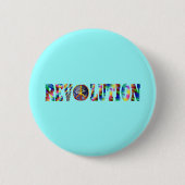 Badge Rond 5 Cm Révolution hippie (Devant)