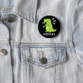 Badge Rond 5 Cm Rex Nerveux Dinosaure Dinosaure TRex Pun Dark BG (En situation)