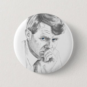 Badge Rond 5 Cm RFK : Bouton Robert Kennedy Pin