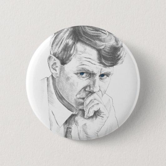 Badge Rond 5 Cm RFK : Bouton Robert Kennedy Pin (Devant)