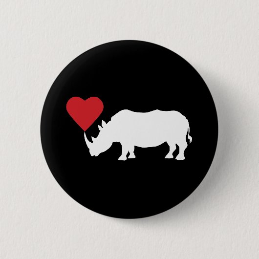 Badge Rond 5 Cm Rhino-Blanc-Coeur (Devant)