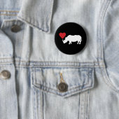 Badge Rond 5 Cm Rhino-Blanc-Coeur (En situation)