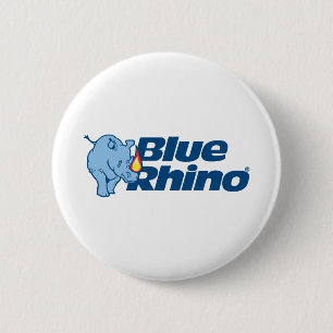 Badge Rond 5 Cm Rhino bleu