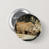 Badge Rond 5 Cm Rhino couché (Devant & derrière)
