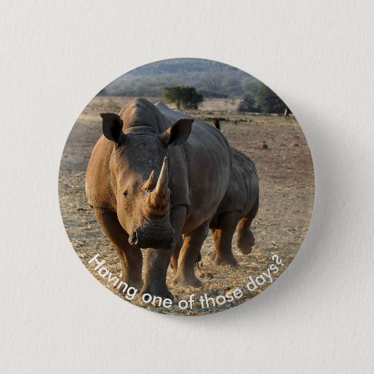 Badge Rond 5 Cm Rhino gris dans la nature (Devant)