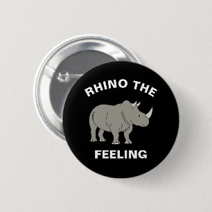 Badge Rond 5 Cm Rhino Le Sentiment Amusant Faune Rhinoceros Pun