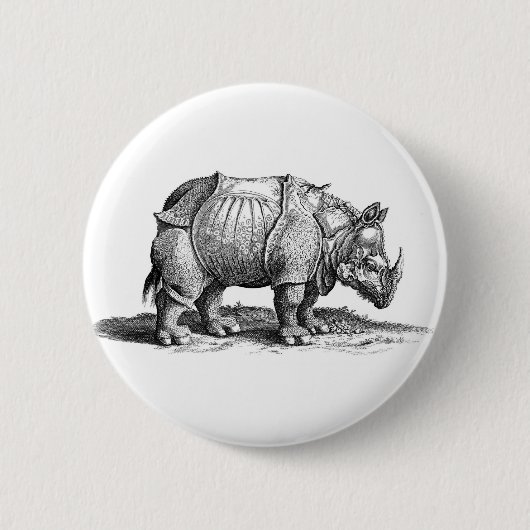 Badge Rond 5 Cm Rhinocéros (Devant)