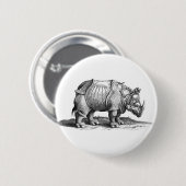 Badge Rond 5 Cm Rhinocéros (Devant & derrière)