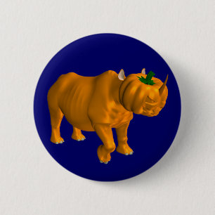 Badge Rond 5 Cm Rhinoceros