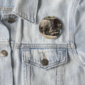 Badge Rond 5 Cm Rhinocéros (En situation)