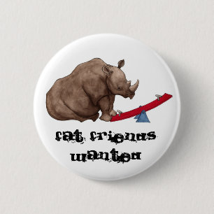 Badge Rond 5 Cm Rhinocéros de bascule
