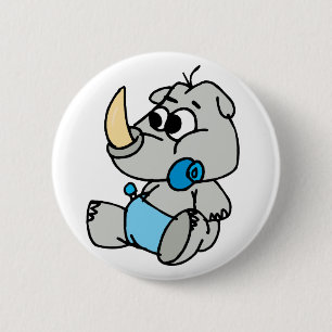 Badge Rond 5 Cm Rhinocéros de bébé