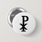 Badge Rond 5 Cm Rho de Chi - Jésus (Devant & derrière)
