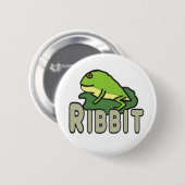 Badge Rond 5 Cm Ribbit de grenouille amusant (Devant & derrière)