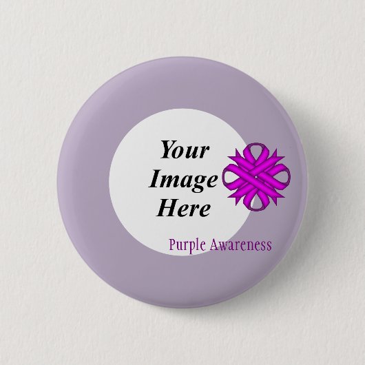 Badge Rond 5 Cm Ribbon Clover violet Modèle par Kenneth Yoncich (Devant)