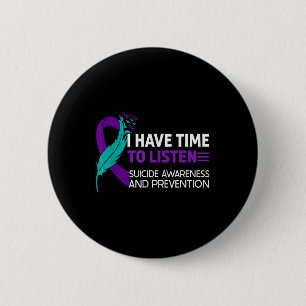 Badge Rond 5 Cm Ribbon De Sensibilisation À La Prévention Du Suici