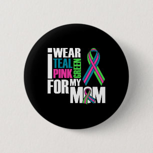 Badge Rond 5 Cm Ribbon Metastatique Cancer Du Sein Pour Maman Canc