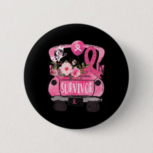 Badge Rond 5 Cm Ribbon Truck Hope Sensibilisation Cancer du sein S