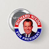 Badge Rond 5 Cm Richard Nixon, Président (Devant & derrière)